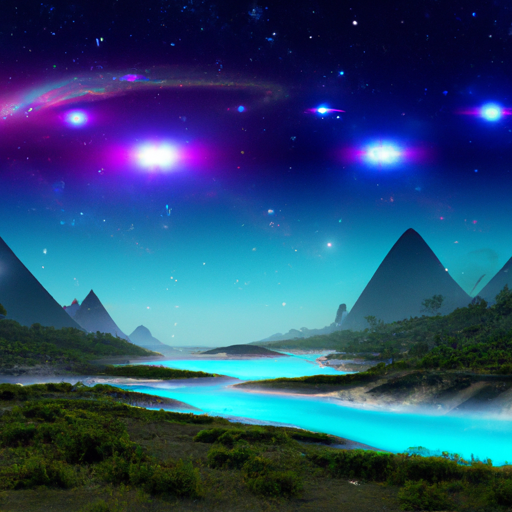 futuristic starry landscape, high resolution